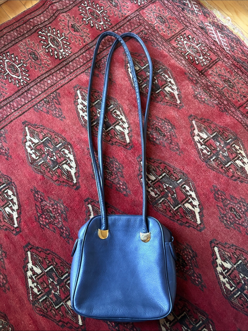 I. Magnin Vintage Soft Blue Genuine Leather Crossbosy Bag